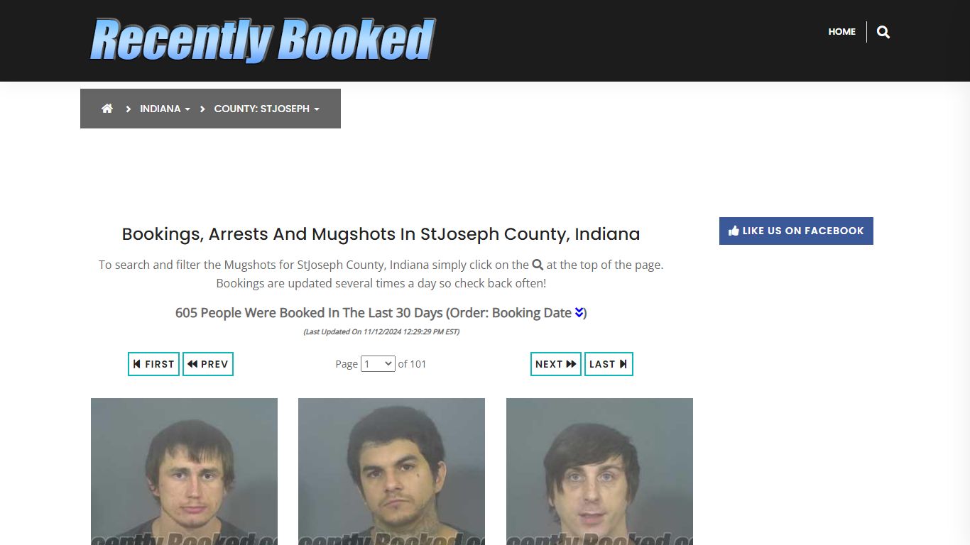 Bookings, Arrests and Mugshots in StJoseph County, Indiana